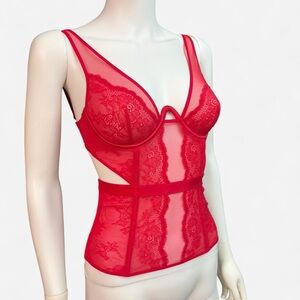 Victoria's Secret Vibrant Red Lace Bustier